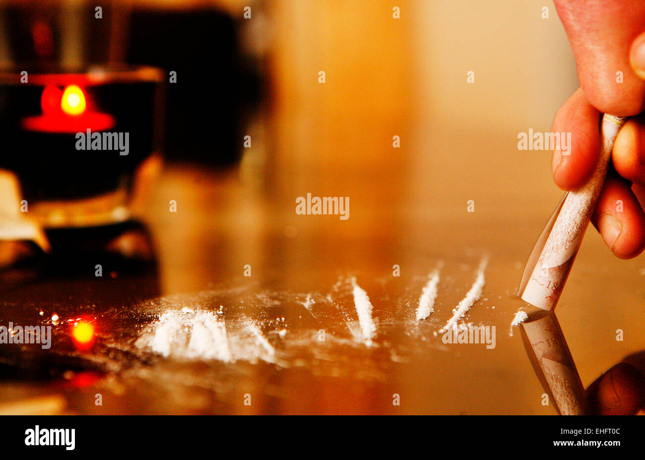 Taking Cocaine at dinner parties London Stock Photo - Alamy