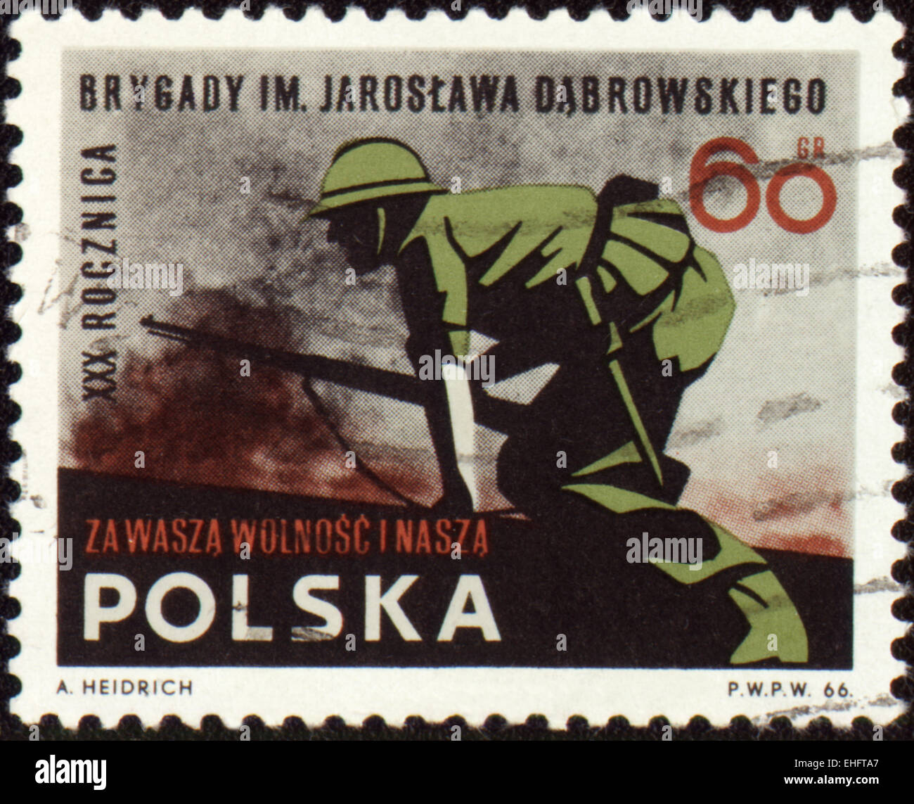 POLAND - CIRCA 1966: Post stamp printed in Poland Stock Photo