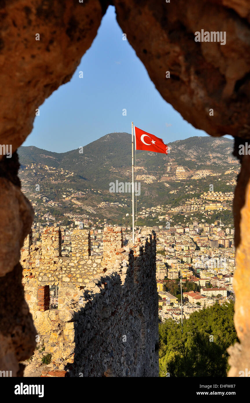 National Flag of Turkey Stock Photo