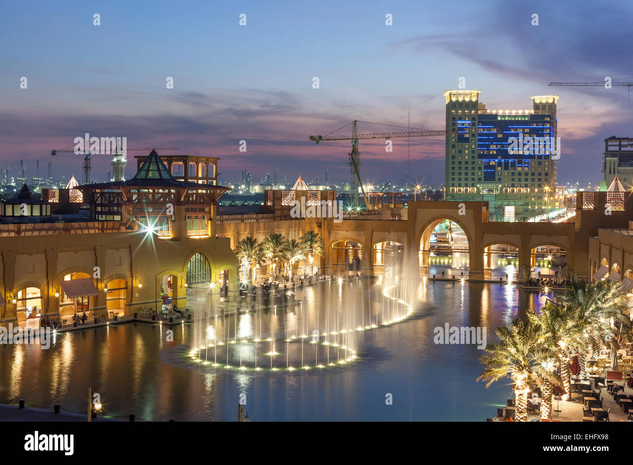 Al Kout Mall at dusk. Fahaheel, Kuwait, Middle East Stock Photo Alamy