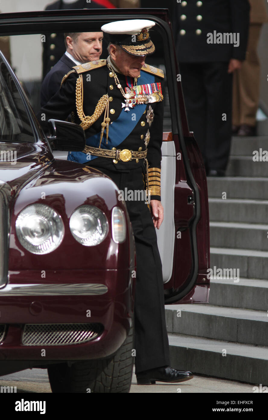 London, UK. 13th March, 2015. Prince Philip, Duke of Edinburgh and Queen Elizabeth II attend a Service of Commemoration for troops who were stationed in Afghanistan at St Paul's Cathedral Credit:  Simon James/Alamy Live News Stock Photo