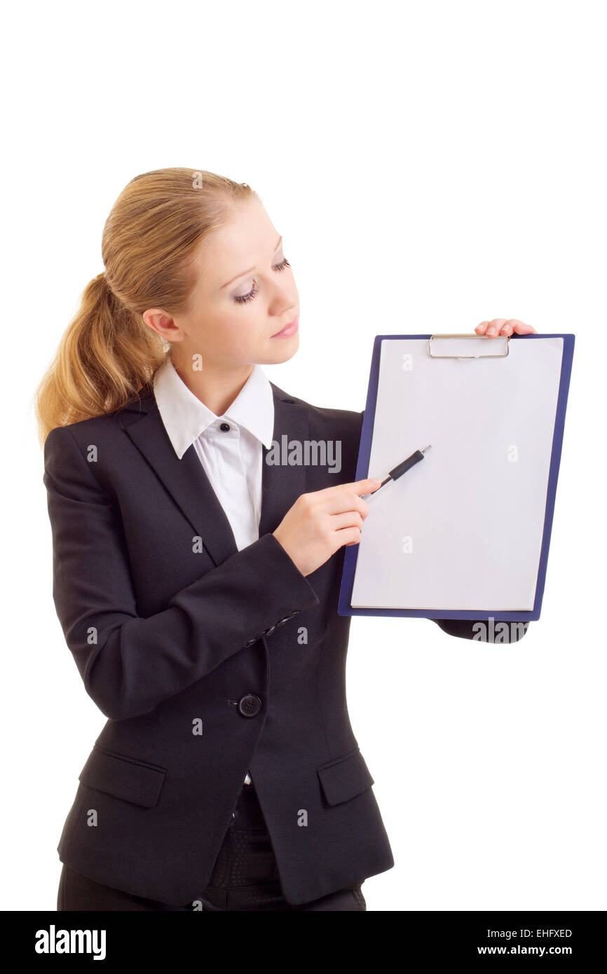 business woman with a represent folder Stock Photo