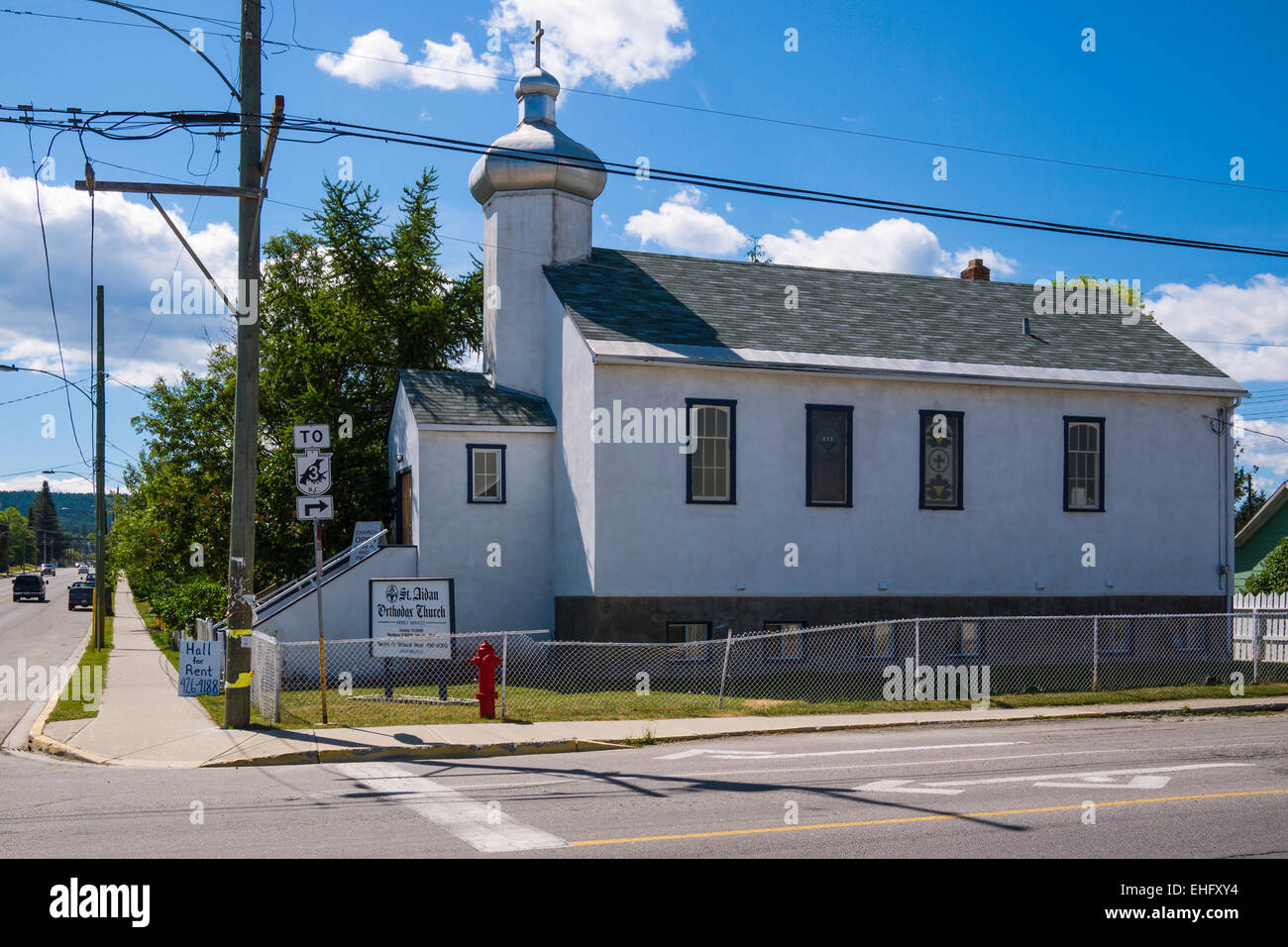 Saint Aidan Orthodox Church, Cranbrook, East Kootenay, BC, Canada Stock Photo