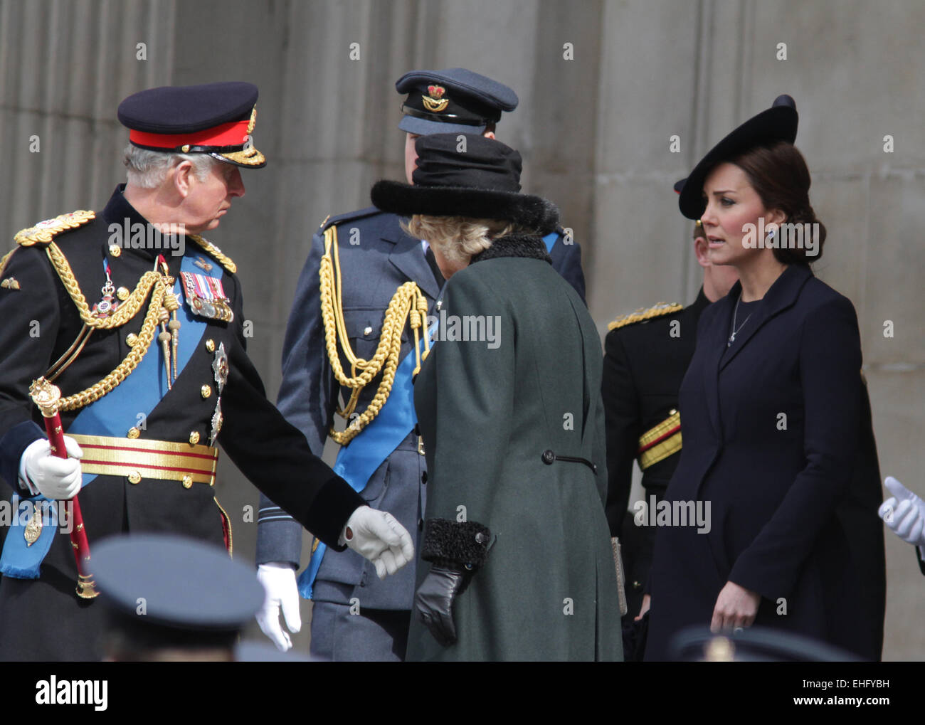 London, UK. 13th March, 2015. Prince William, Duke of Cambridge and Catherine, Duchess of Cambridge attends a Service of Commemo Stock Photo