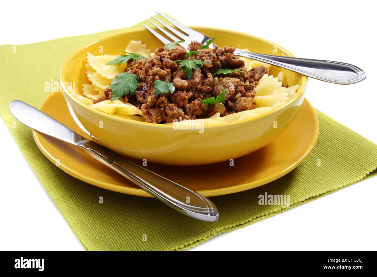 Pasta with minced meat Stock Photo - Alamy