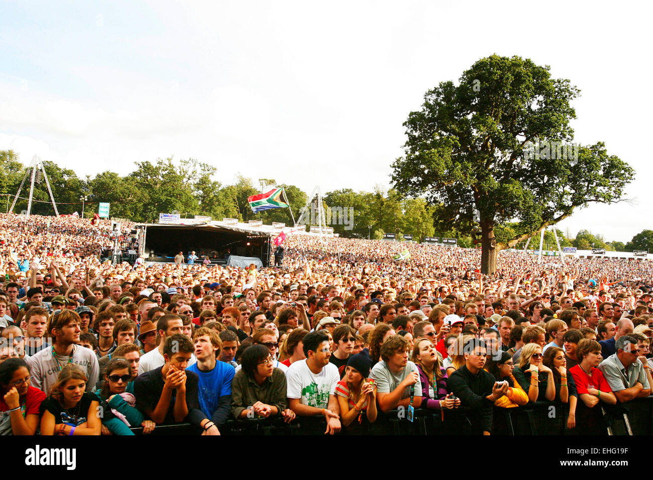 Wide shot of crowd at V Festival Chelmsford 2006. Stock Photo