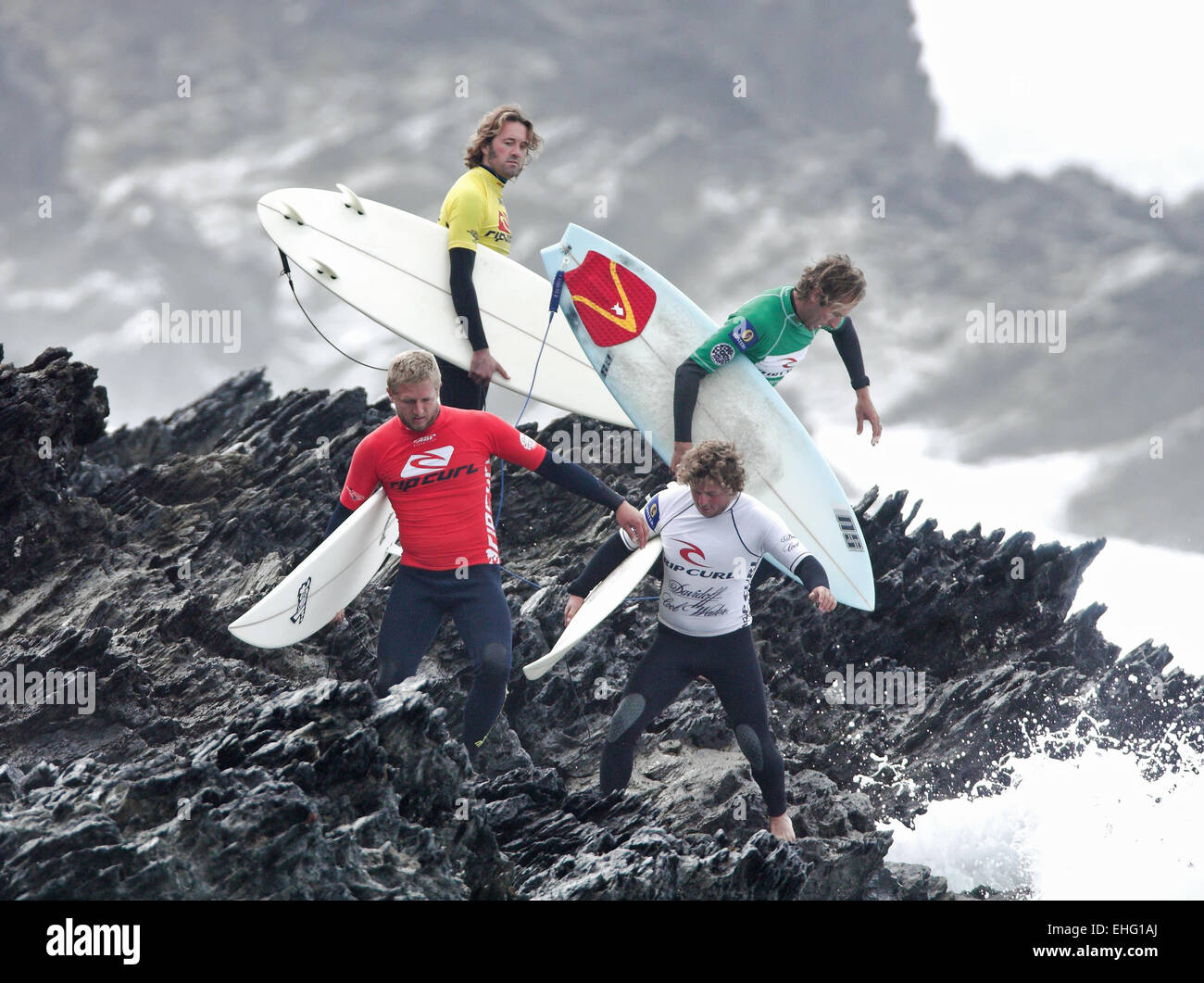 Surf Rafting Newquay Cornwall UK Stock Photo