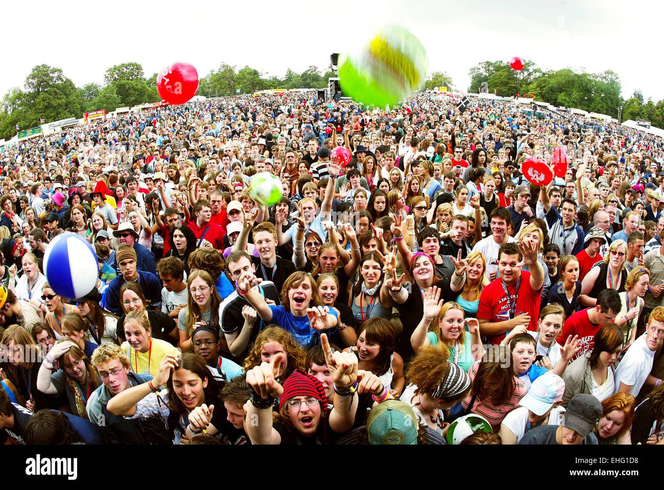 Crowd at V Festival in Chelmsford. Stock Photo