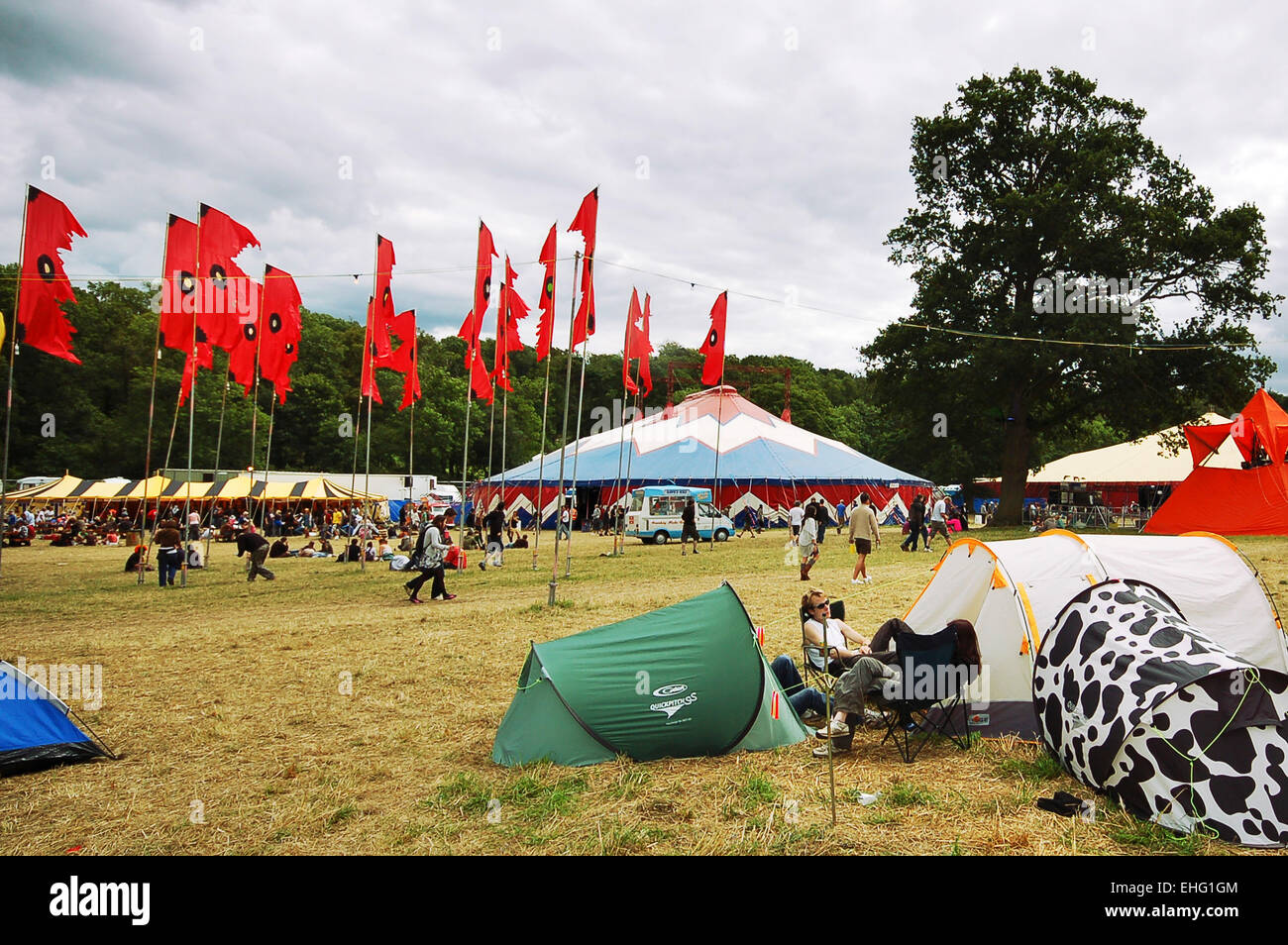 Wide shot of the Glade Festival 2008. Stock Photo