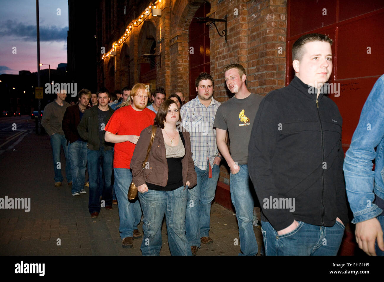 Queue for a gig in Belfast. Stock Photo