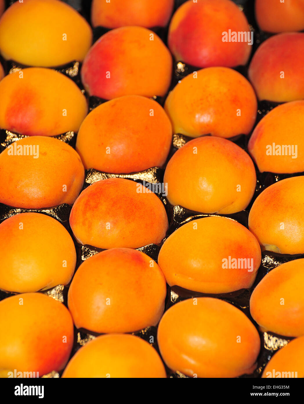 Goldgelbe Pfirsiche Stock Photo