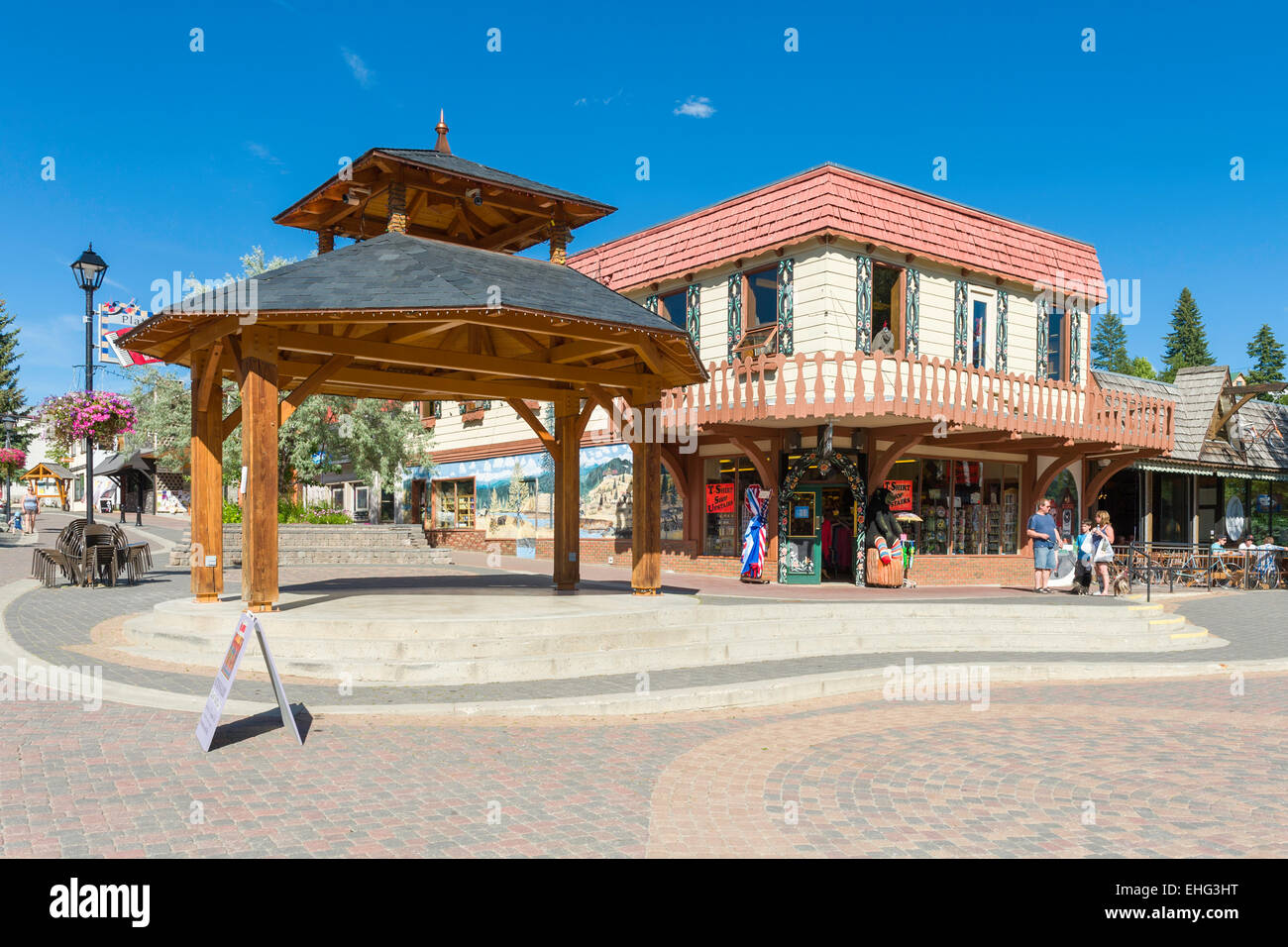 'Platzl' square in Kimberley, East Kootenay, BC, Canada Stock Photo