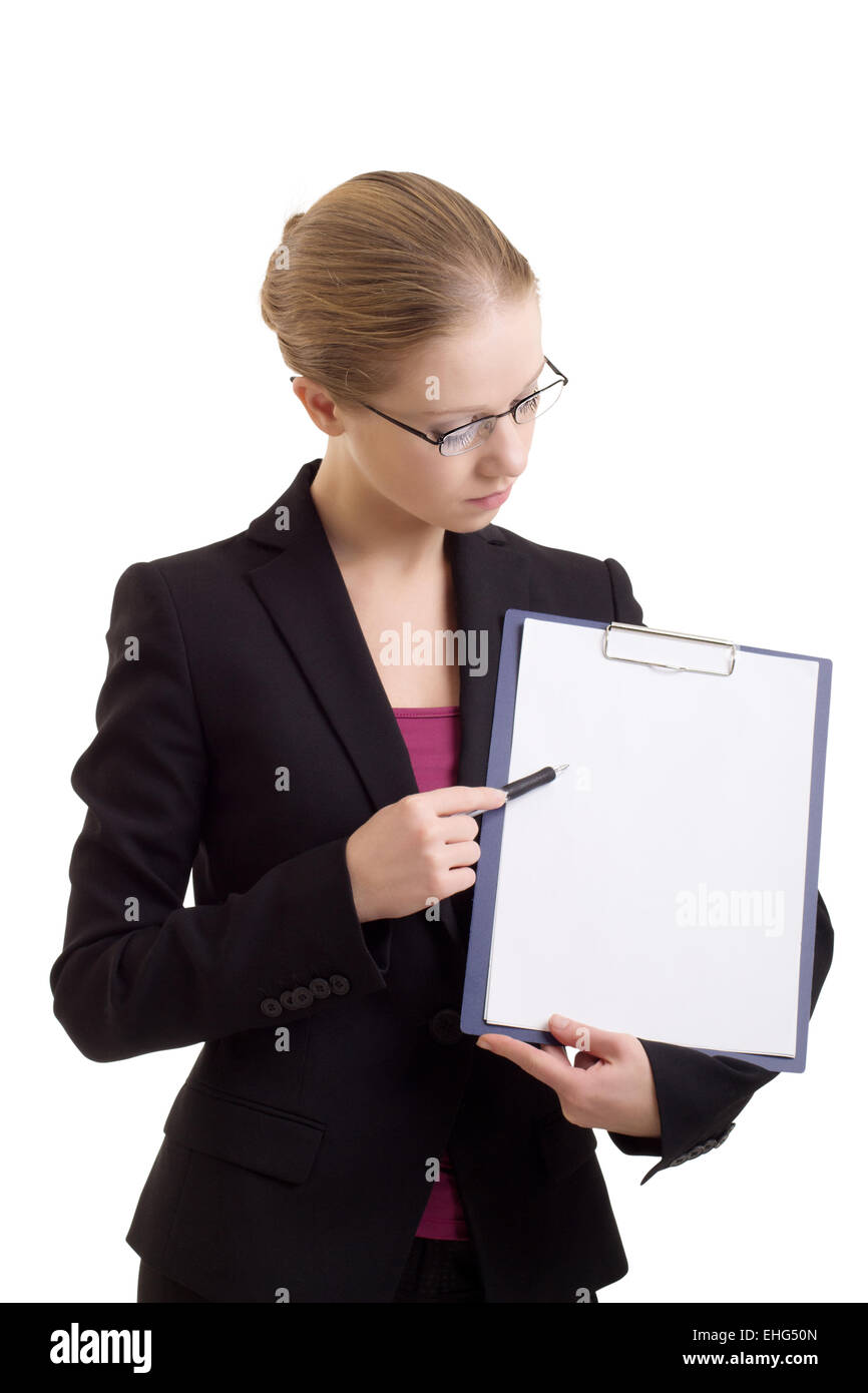 business woman with a represent folder Stock Photo