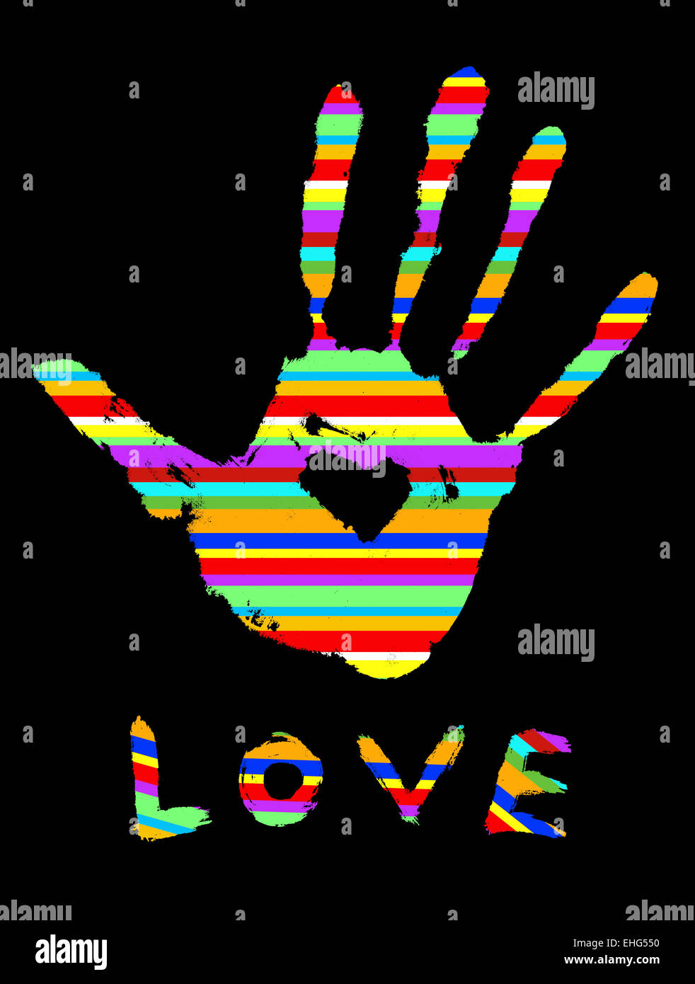 Handprint with heart hi-res stock photography and images - Alamy
