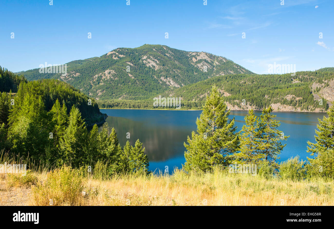 Moyie Lake, a small lake on the Moyie River, Moyie Lake Provincial Park, East Kootenay, BC, Canada Stock Photo