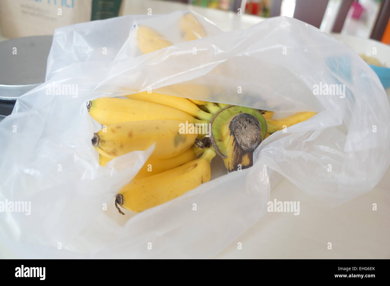 banana tree raw ripe plant leaf fruit Stock Photo