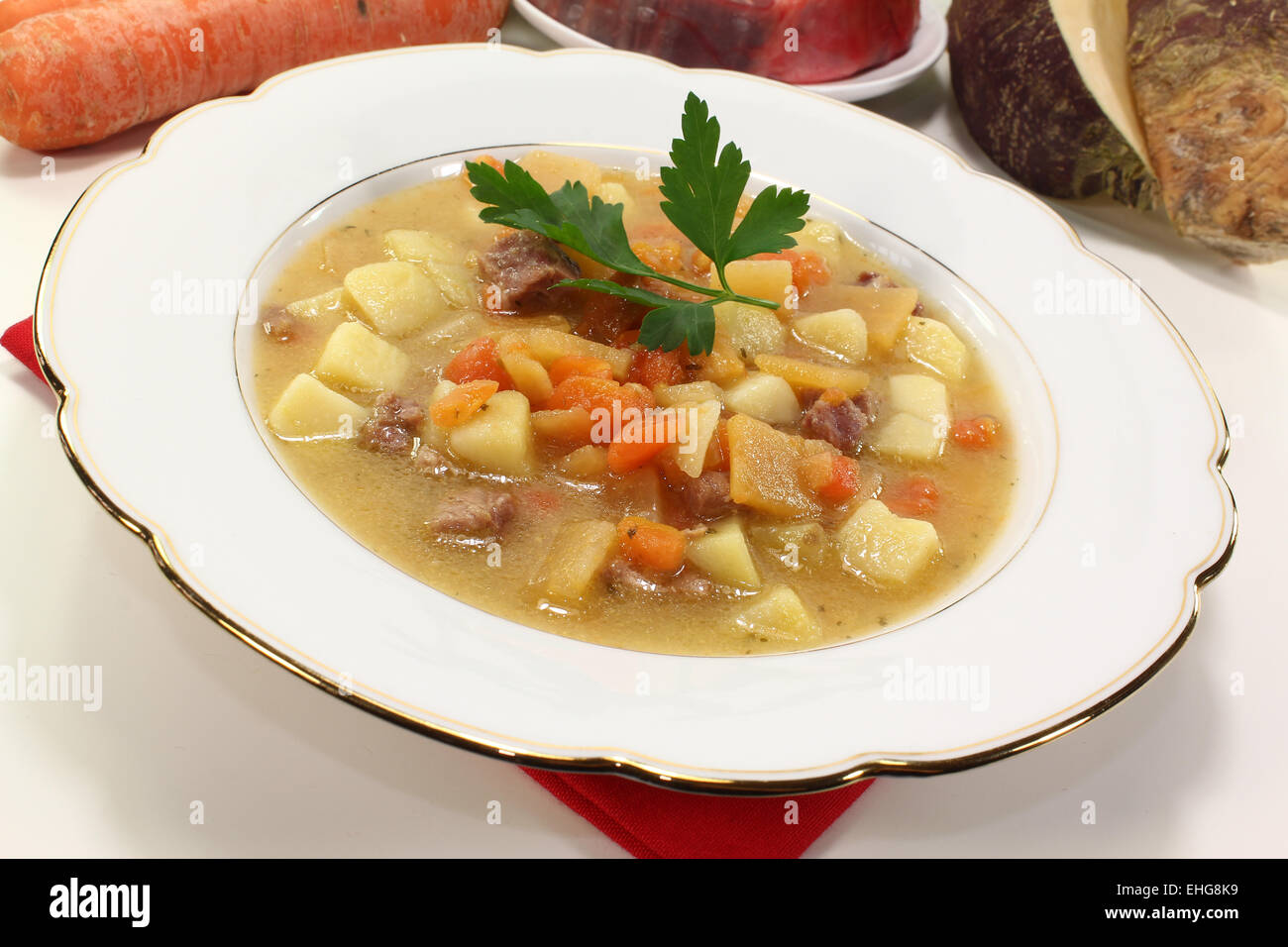 fresh cooked turnip stew Stock Photo