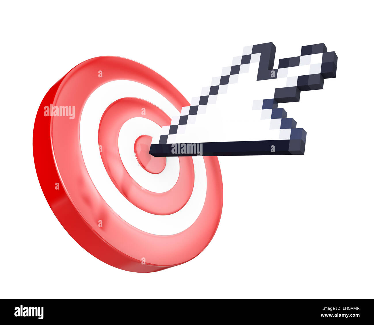 Arrow cursor hits the target Stock Photo Alamy