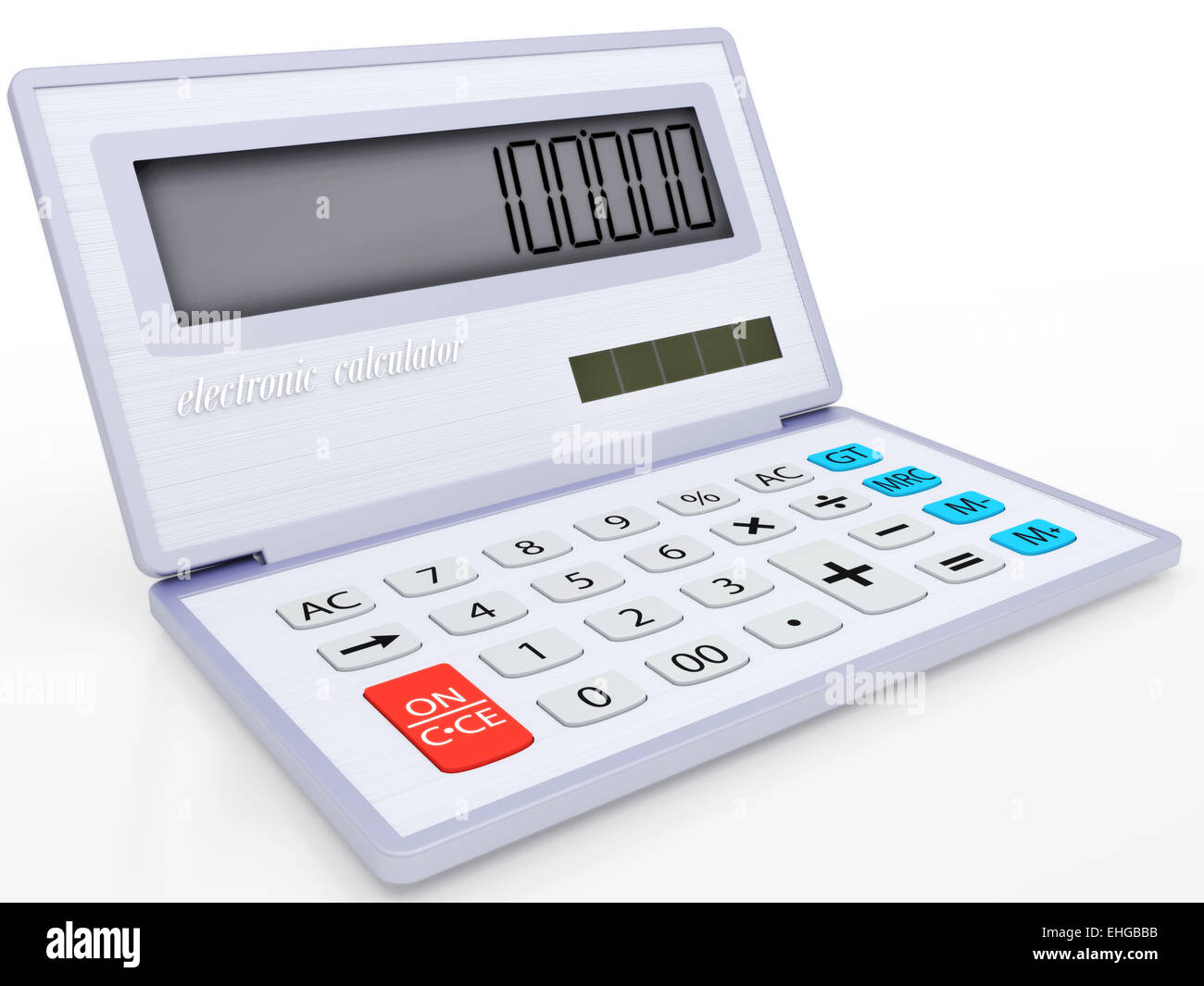electronic calculator on a solar energy Stock Photo
