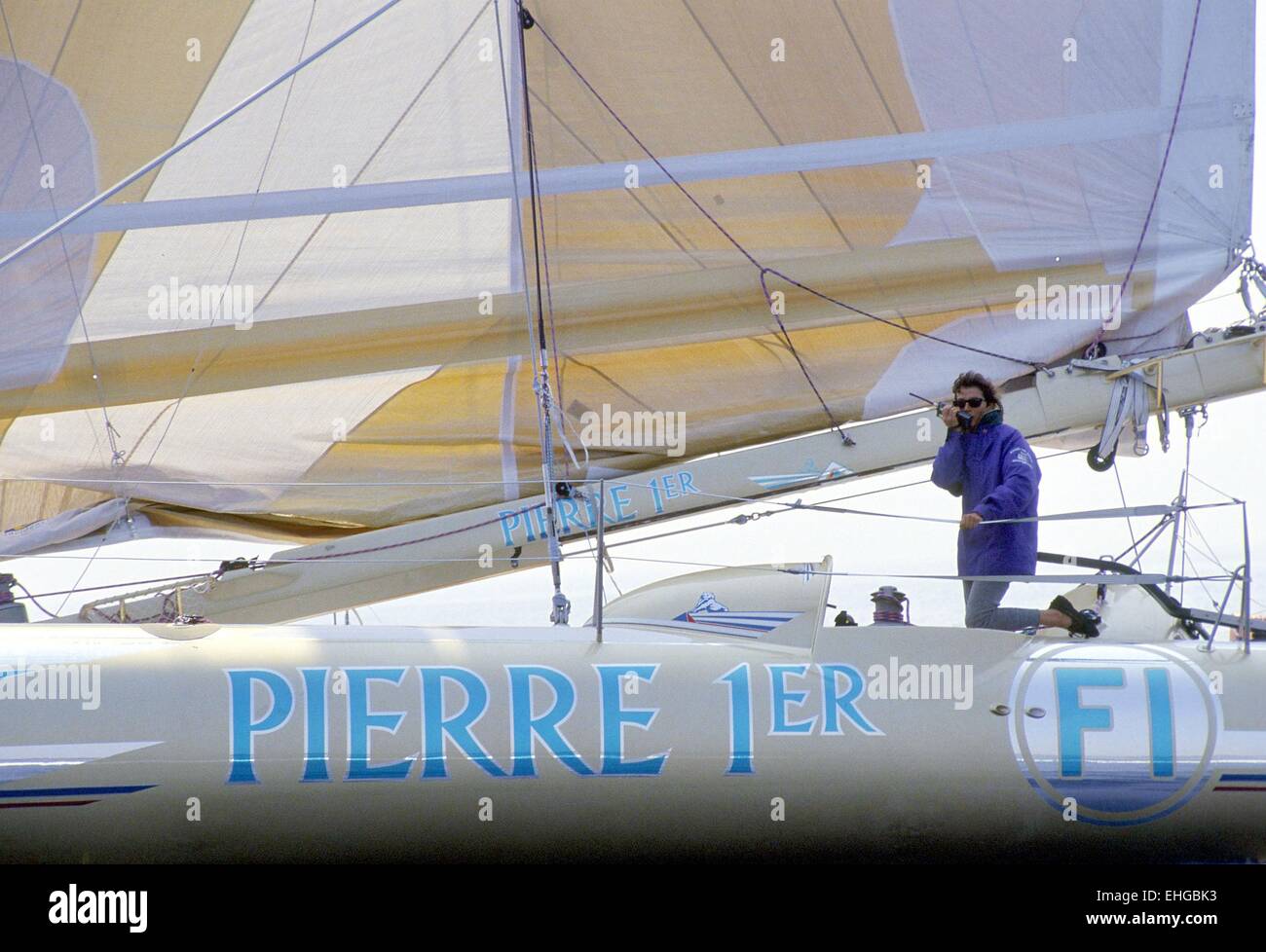 Florence Arthaud - Pierre 1er - 02.08.1990 - Route du Rhum -Brest.Photo :  Visual/Icon Sport Stock Photo - Alamy