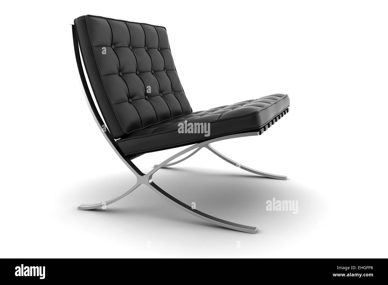 3d black armchair isolated on white background Stock Photo - Alamy