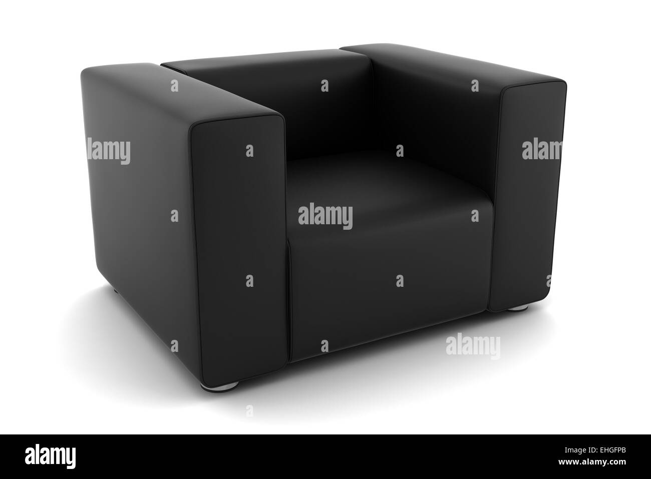 black armchair isolated on white background Stock Photo - Alamy