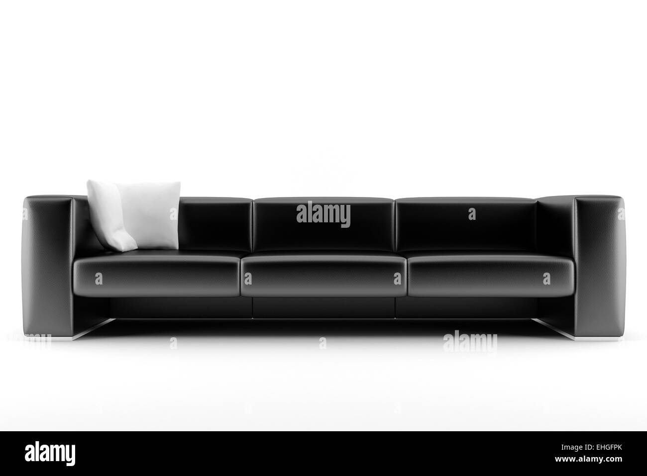 3d black sofa isolated on white background Stock Photo Alamy