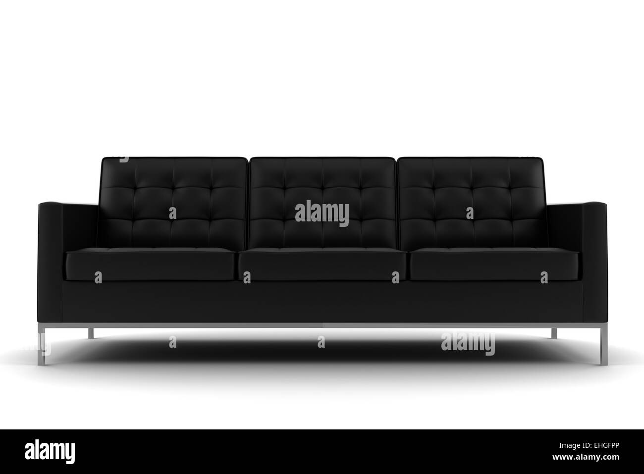 black sofa isolated on white background Stock Photo - Alamy