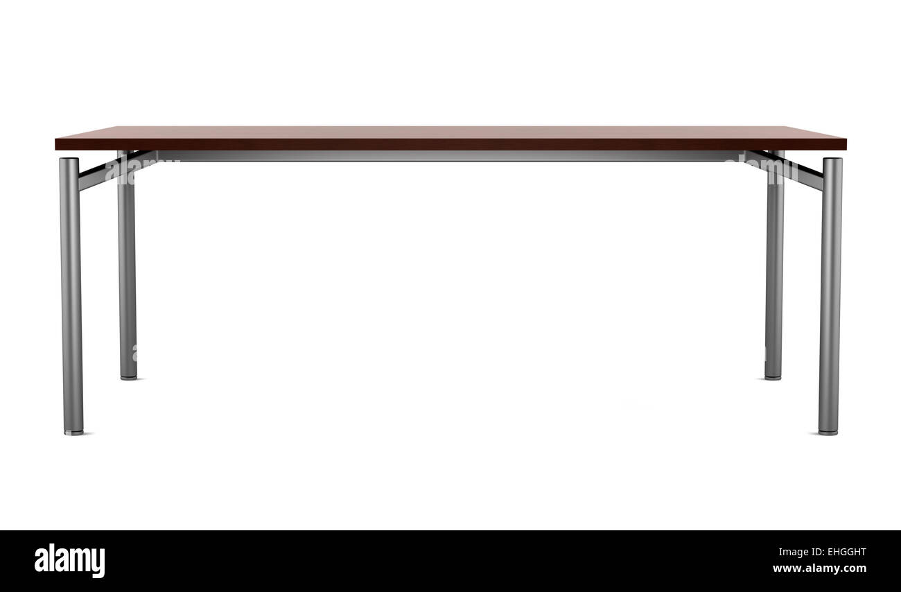modern brown table isolated on white background Stock Photo - Alamy
