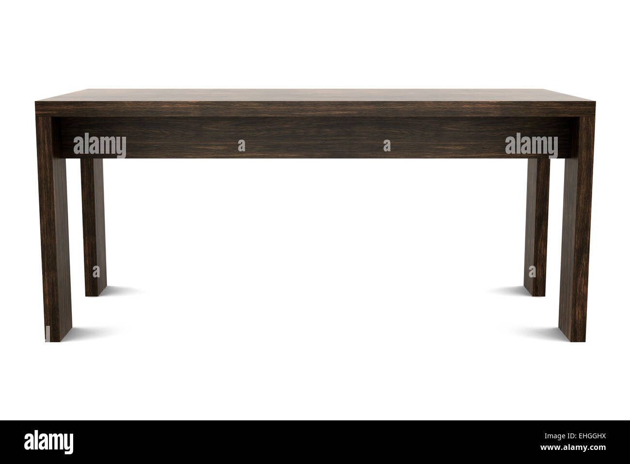modern brown wooden table isolated on white background Stock Photo - Alamy