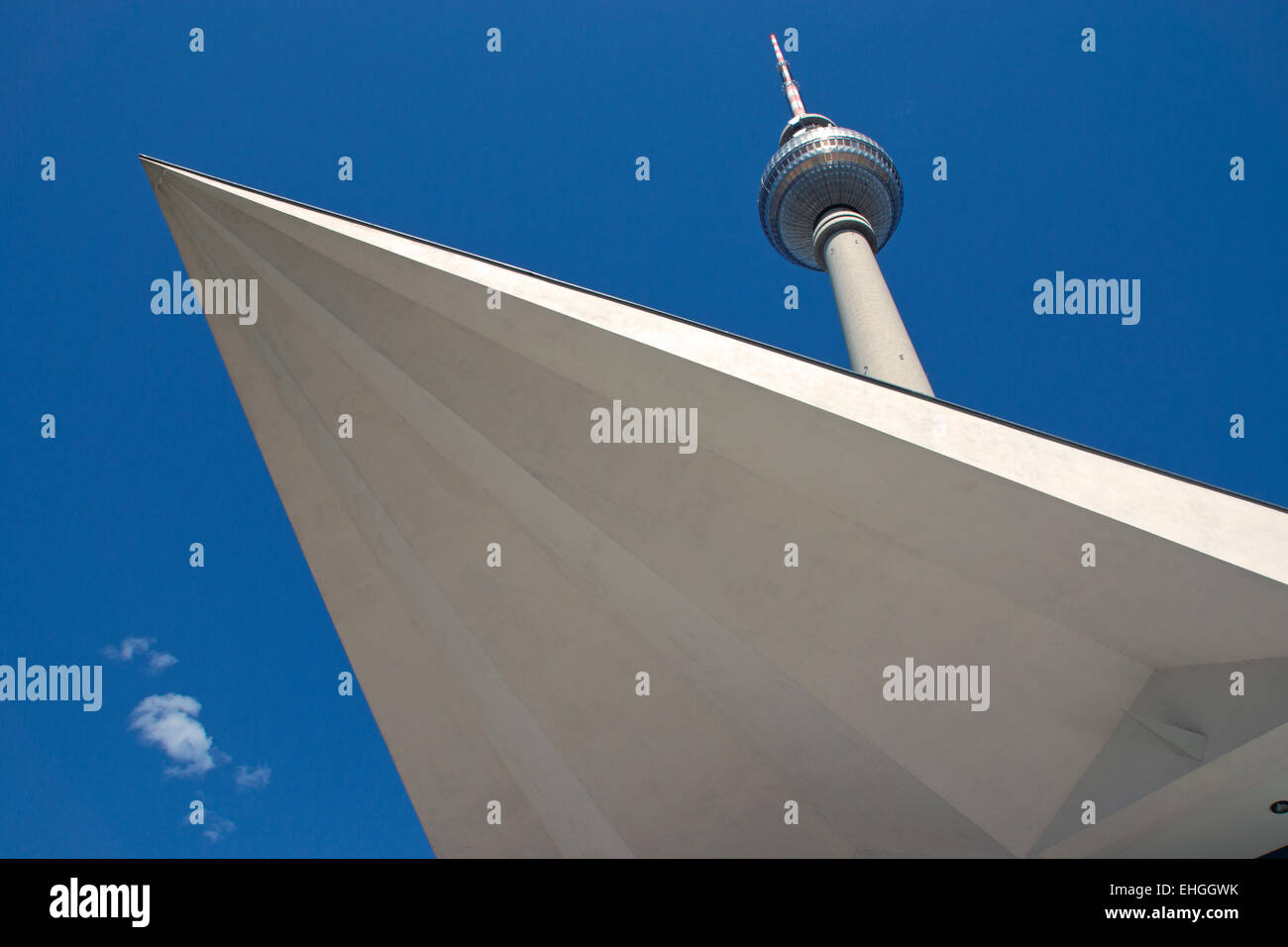 Televisiontower at Alexanderplatz in Berlin Stock Photo