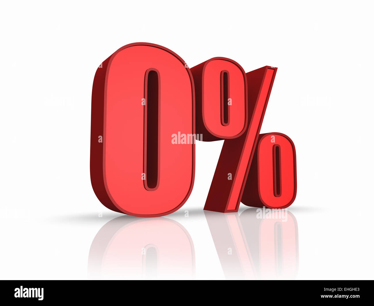 Red Zero Percent Stock Photo