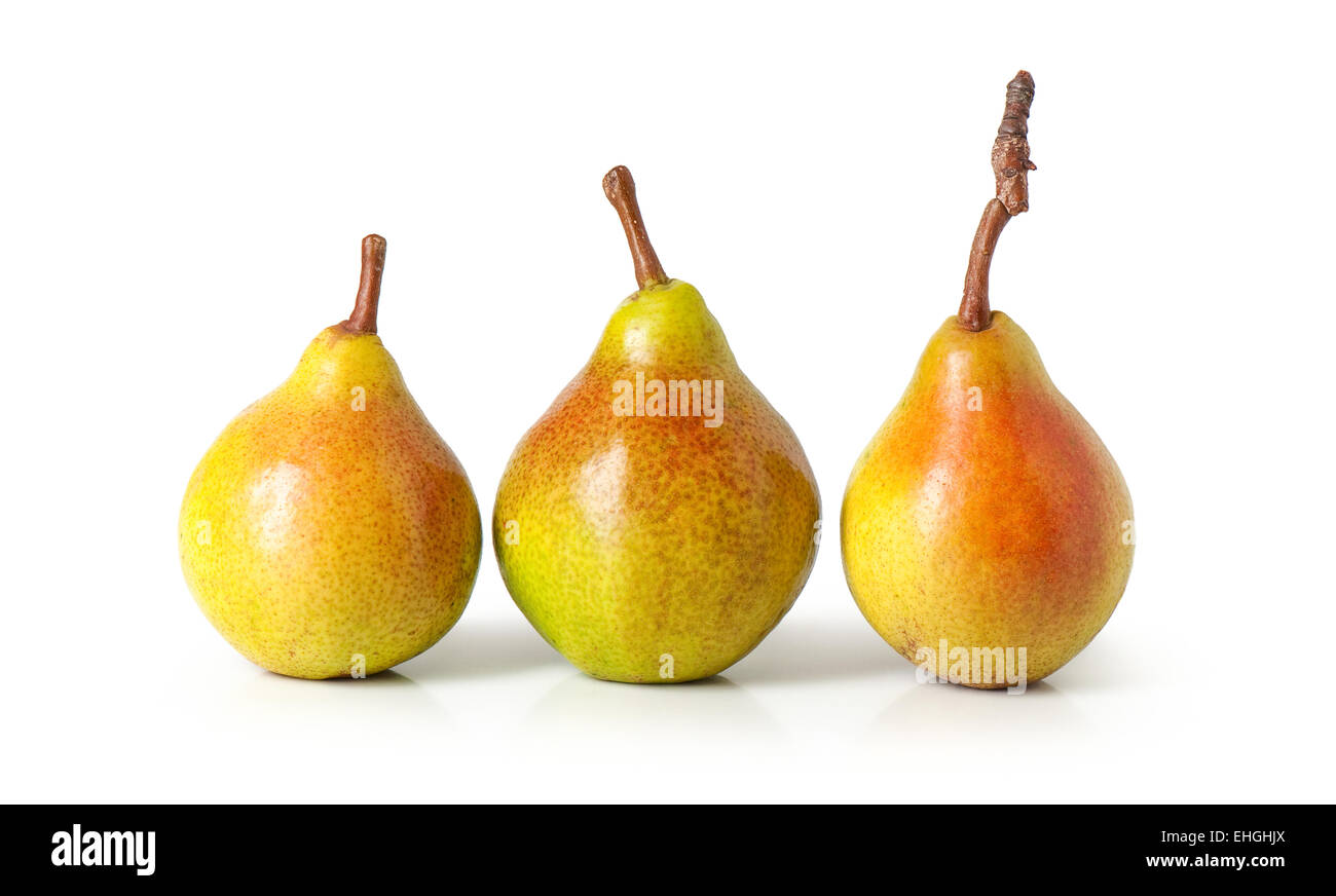 ripe pear on white background Stock Photo - Alamy
