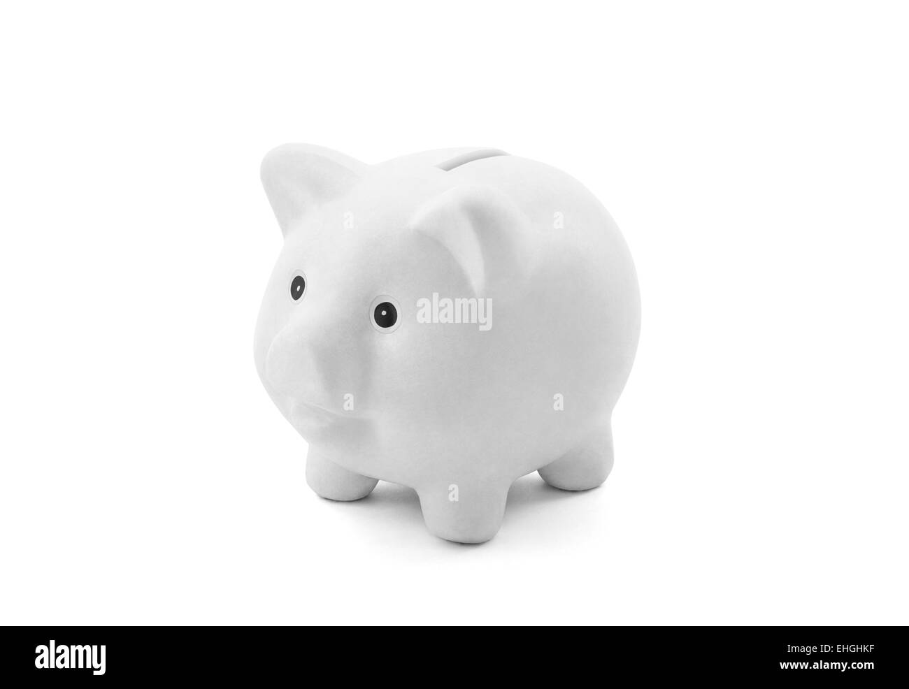 White piggy bank with clipping path Stock Photo Alamy