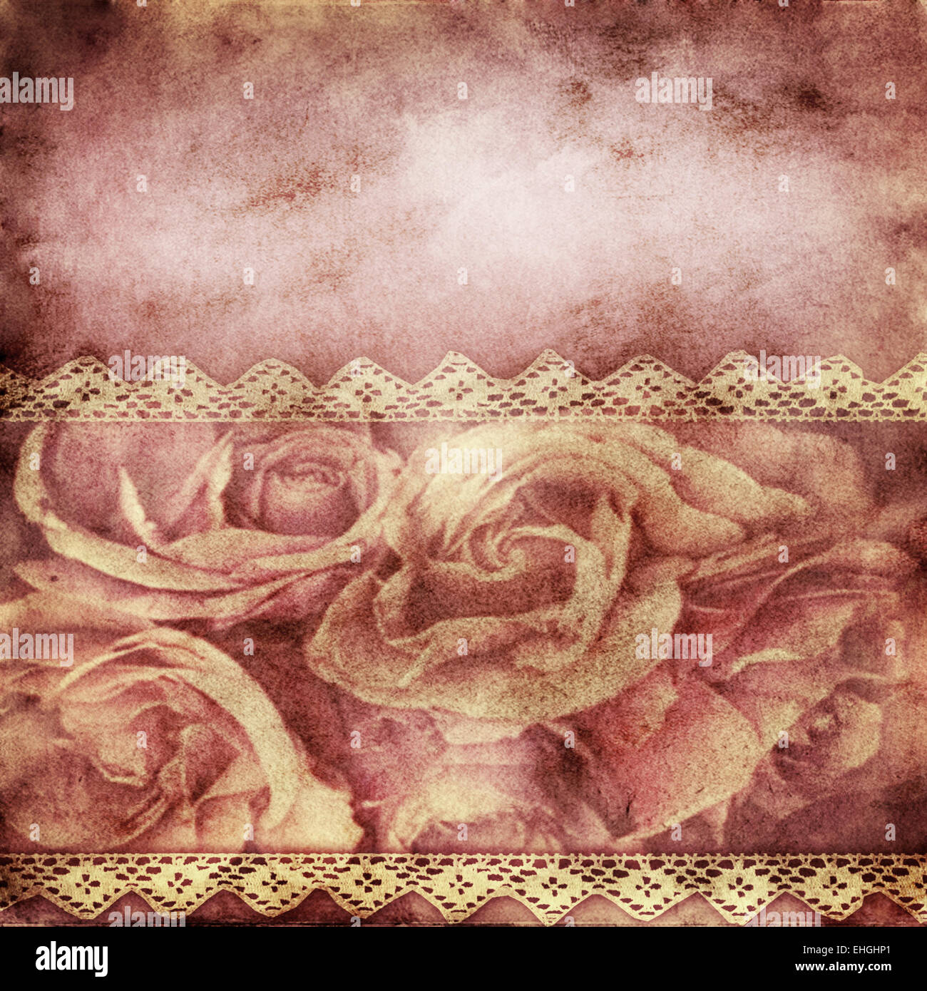Album old cover with roses, lace Stock Photo - Alamy
