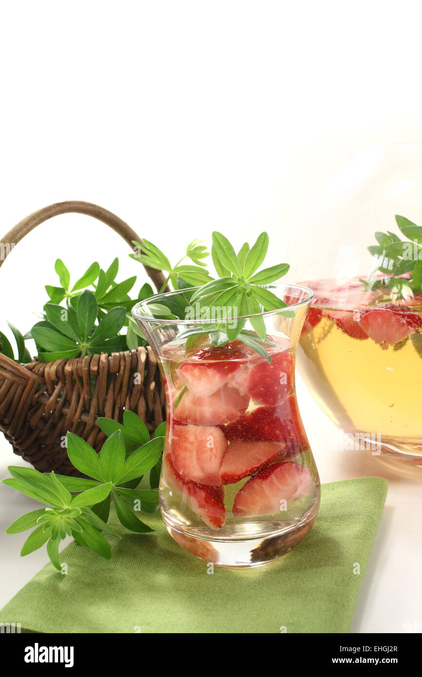 fresh may wine with sweet woodruff Stock Photo Alamy