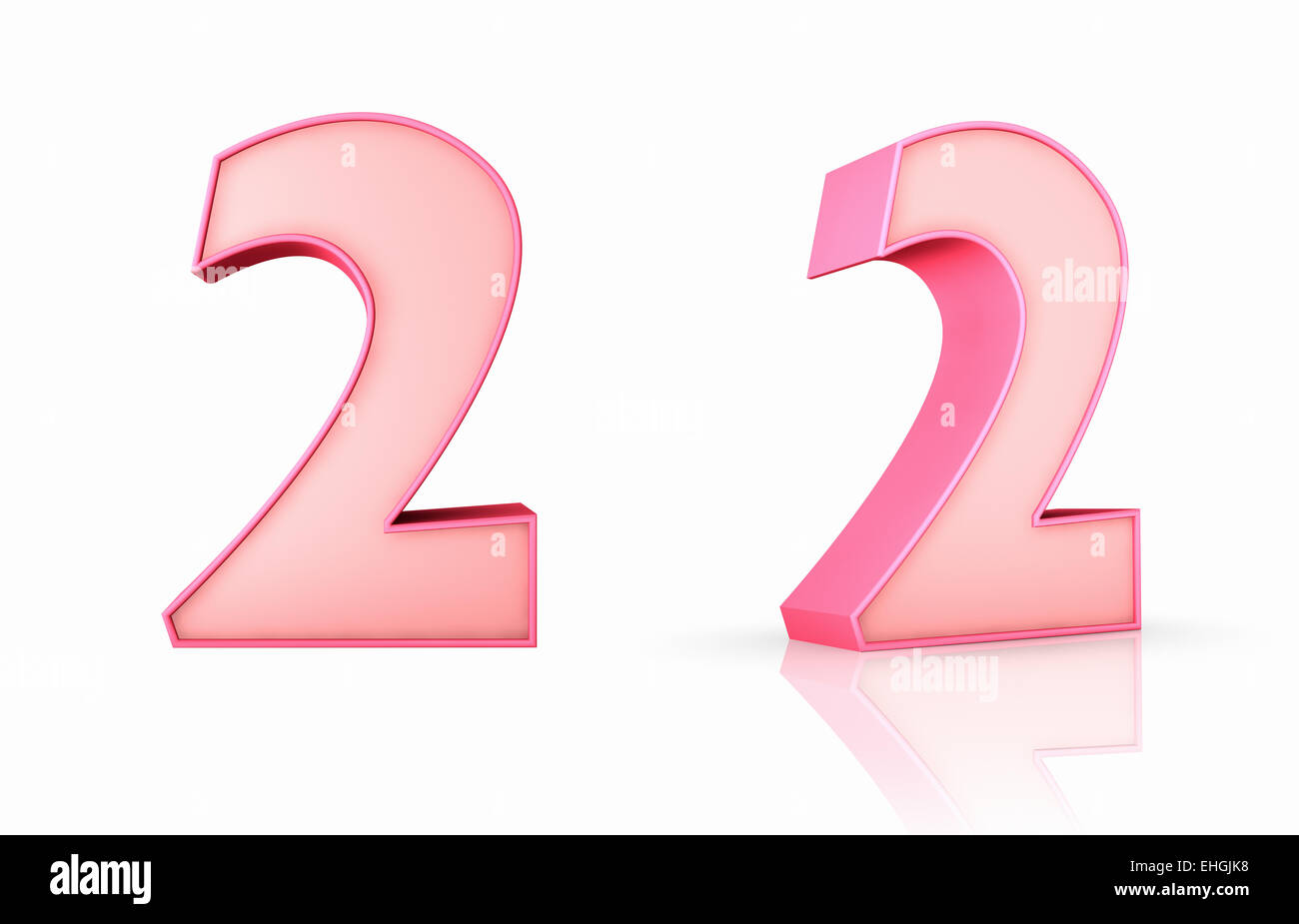 Pink Number Two Stock Photo - Alamy