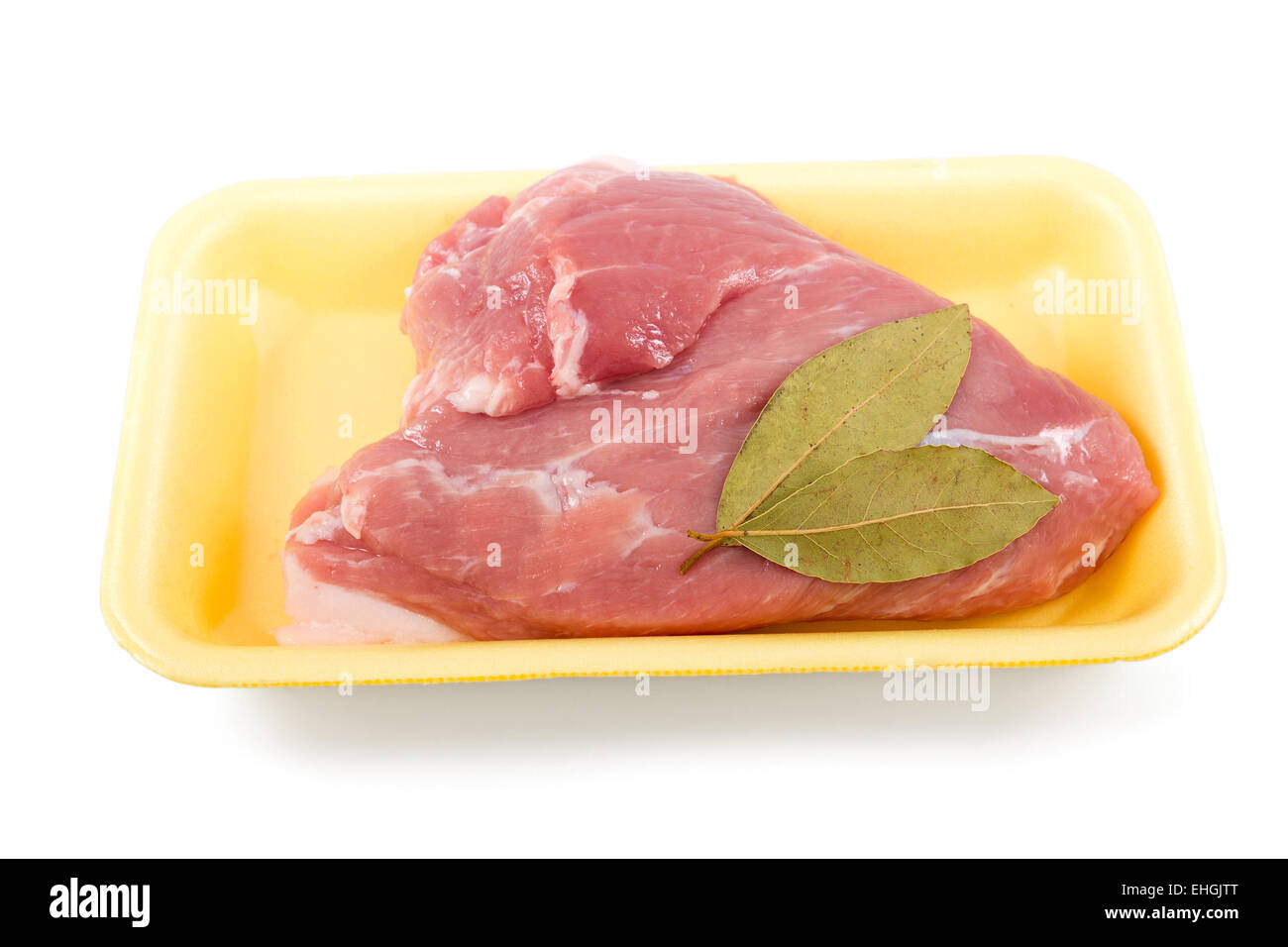 Piece of raw meat of pork, isolated on white background Stock Photo - Alamy