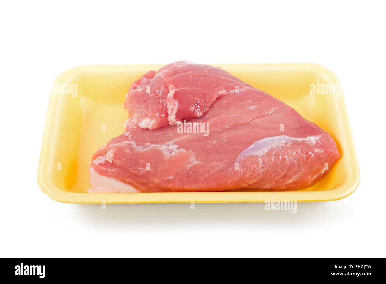 Piece of raw meat of pork, isolated on white background Stock Photo - Alamy