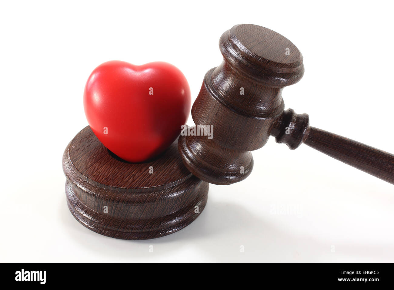 medical law with heart and gavel Stock Photo