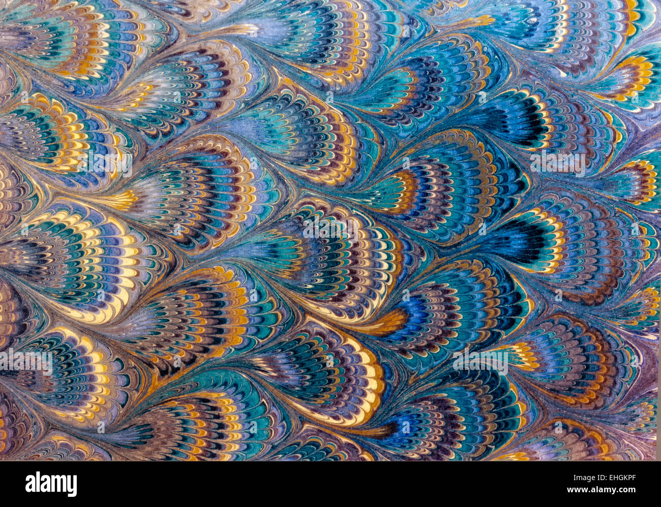 Antique Marbled Paper Background Stock Photo