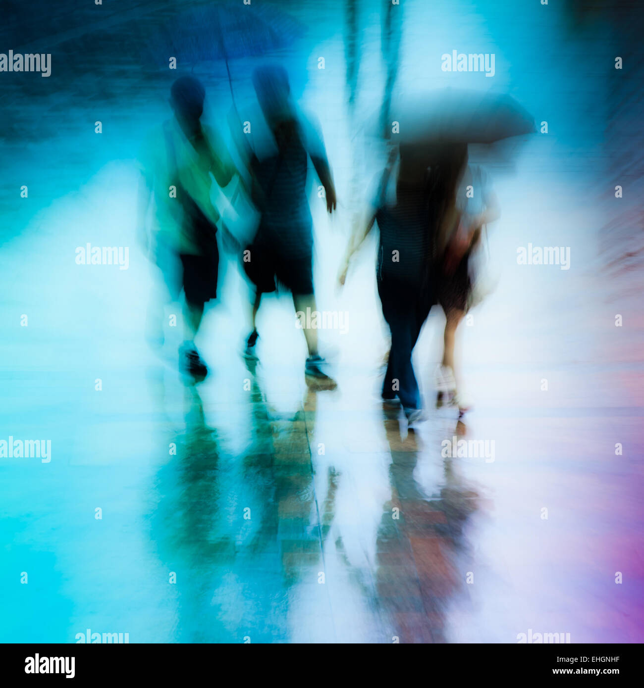 big city people walk on road in rainy day Stock Photo - Alamy