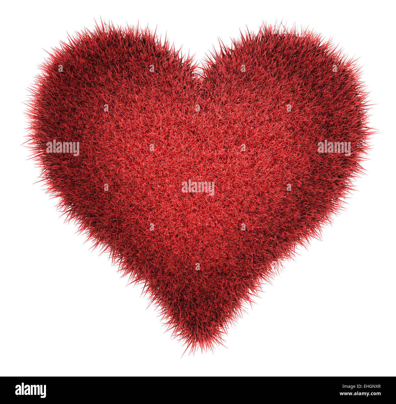 Red Shaggy Heart Stock Photo