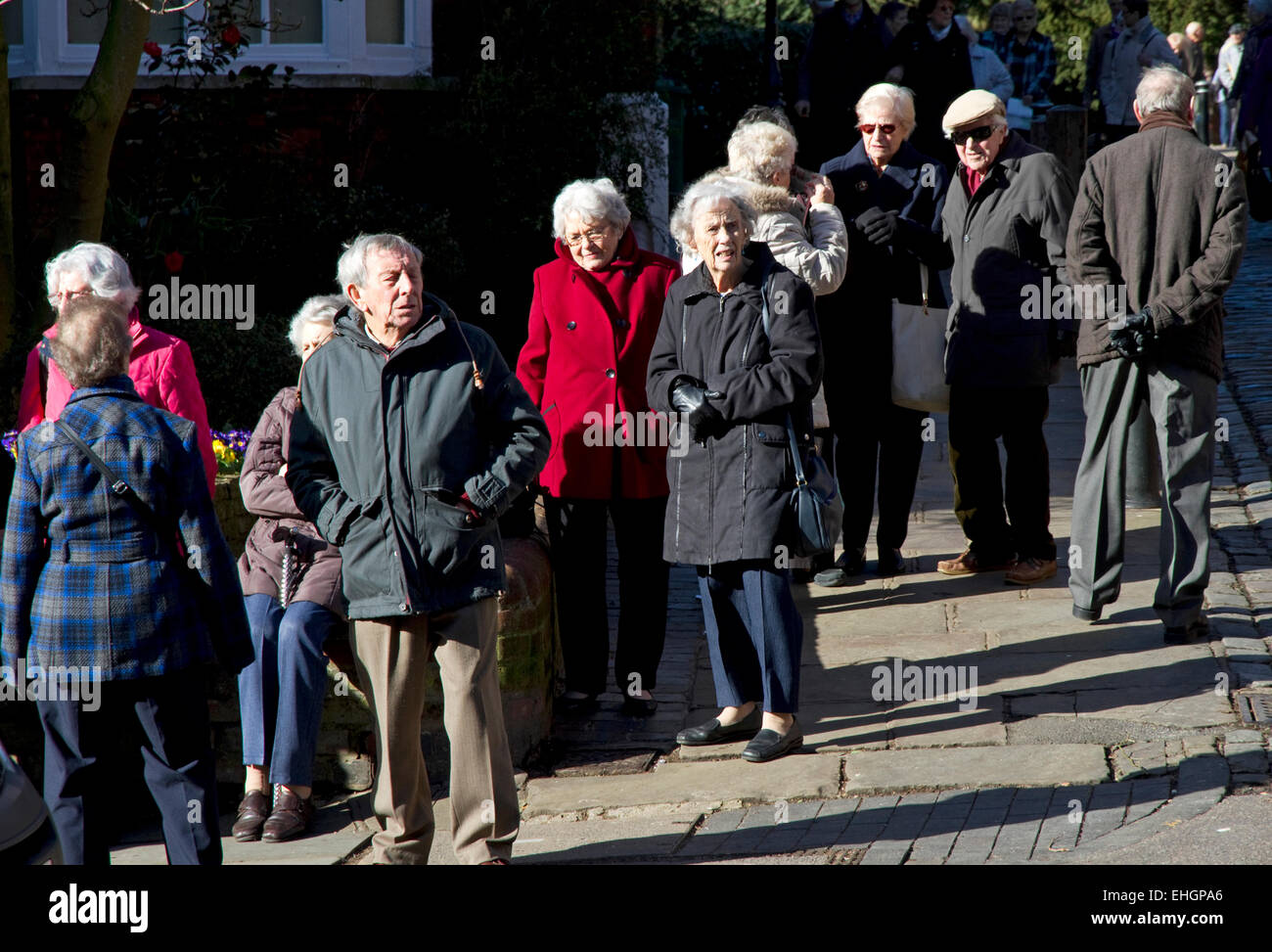 Group of older people, St Albans, Hertfordshire, England, UK Stock Photo