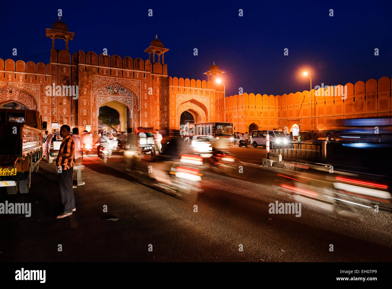 New Gate entrance to The Pink City in Jaipur. Stock Photo