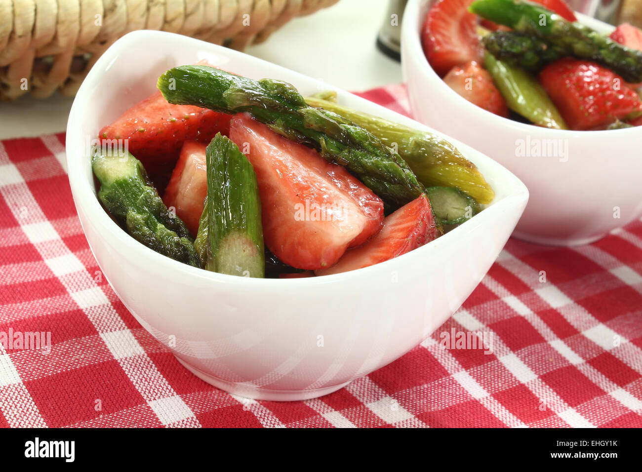 asparagus salad with strawberries Stock Photo