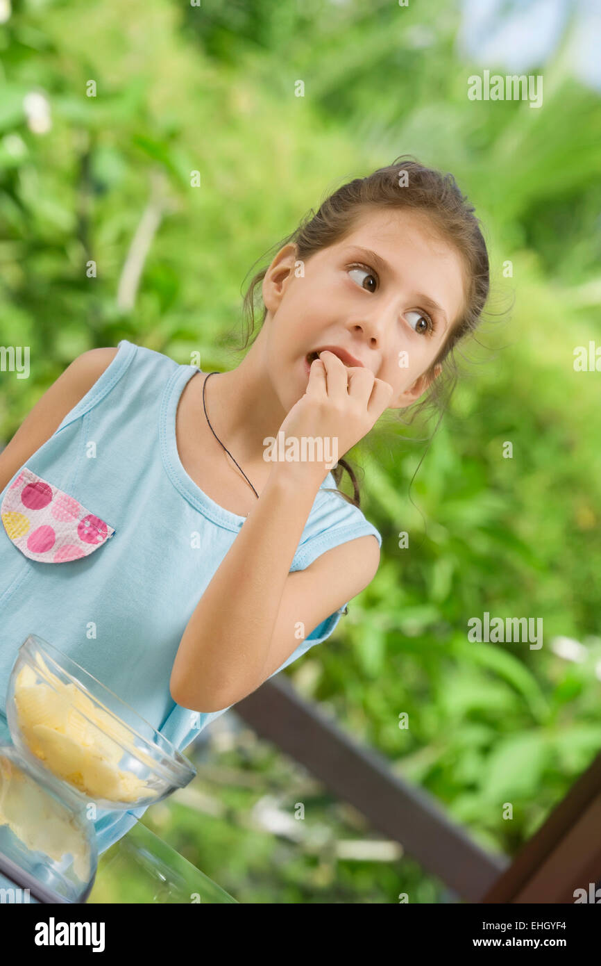 portrait of nice little girl in summer environment Stock Photo - Alamy