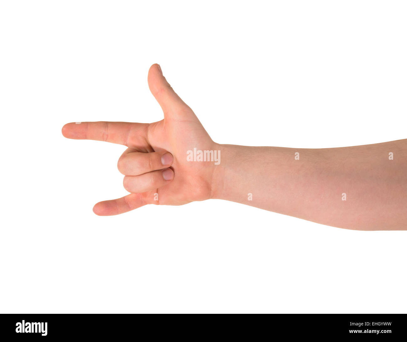 Sign of horns hand gesture isolated Stock Photo Alamy