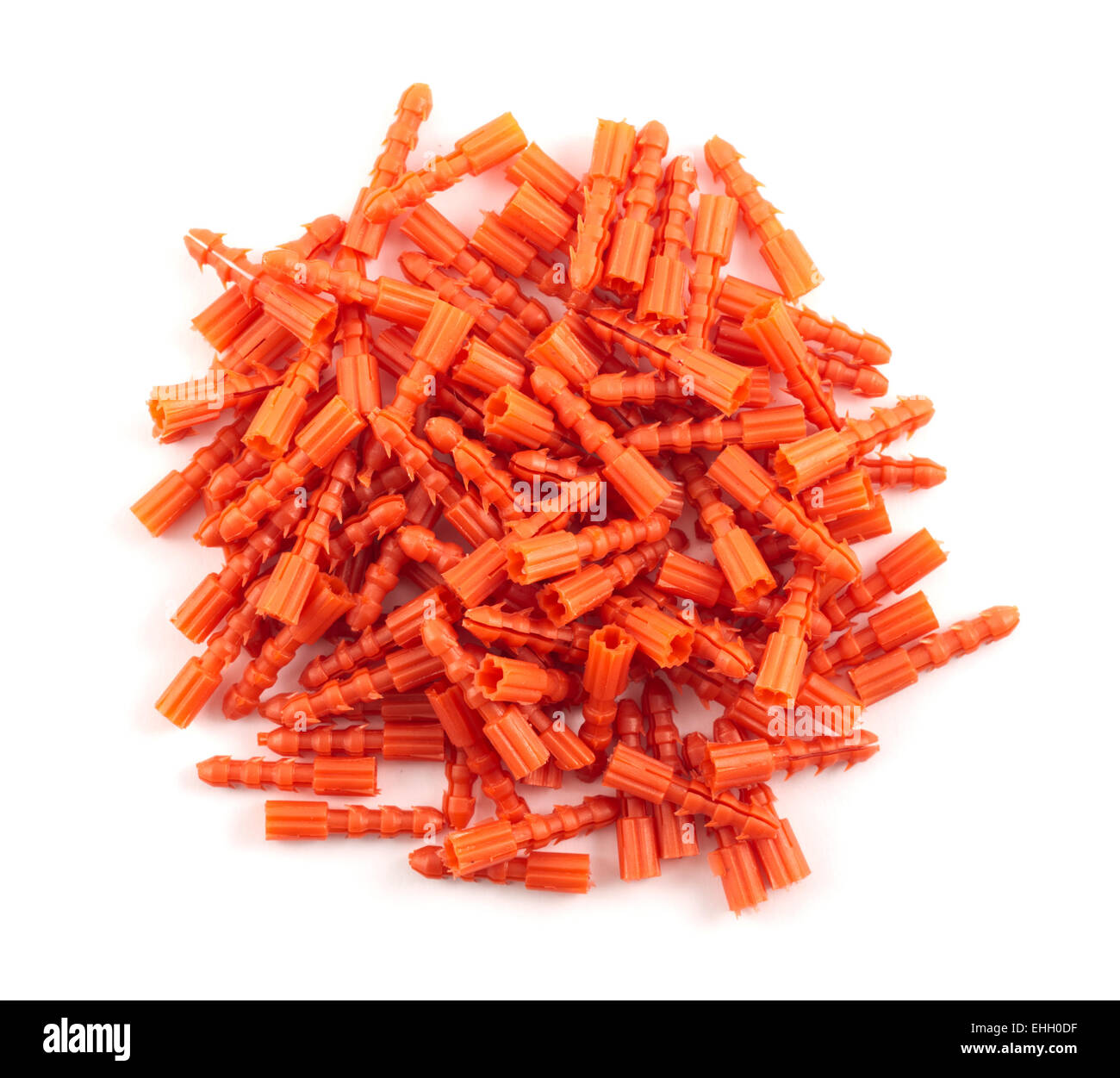 Plastic dowel pin pile isolated Stock Photo - Alamy