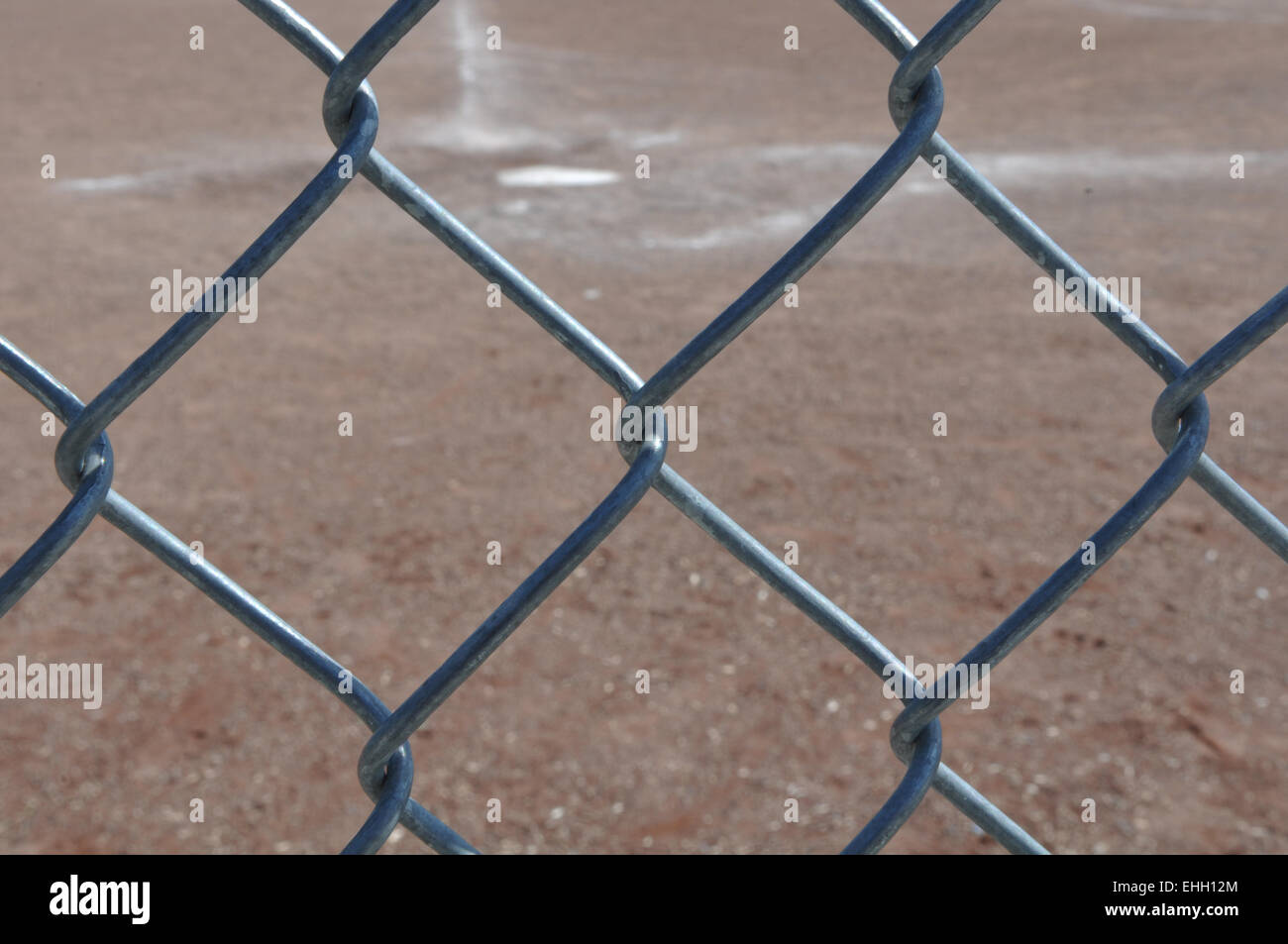 Home Plate Baseball behind Chain Link Fence Stock Photo Alamy